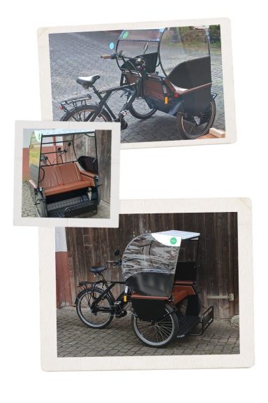 Kollage der Rikscha-Bilder