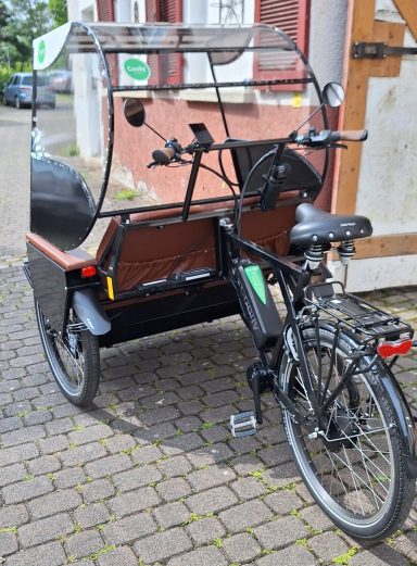 Ansicht Rikscha vom Fahrer aus